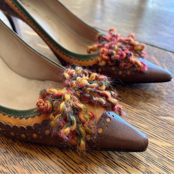 Vintage Leather and Yarn Bettye Muller Designer Heels - Picture 3 of 8